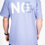 Oversized "No Glory" T-shirt in Viola Blue