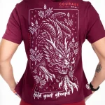 Women's Boxy Maroon Dragon Resolve T-Shirt
