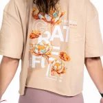 Oversize-Crop-Top, nahtlos, Union, Beige, Grateful