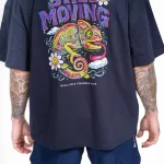 Tshirt Oversize Heavy Navy Chameleon Move