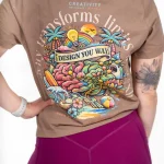 Women's Boxy Vintage Brown T-Shirt by Creative Mind