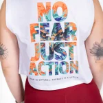 Sleveless Crop White Falcon Action